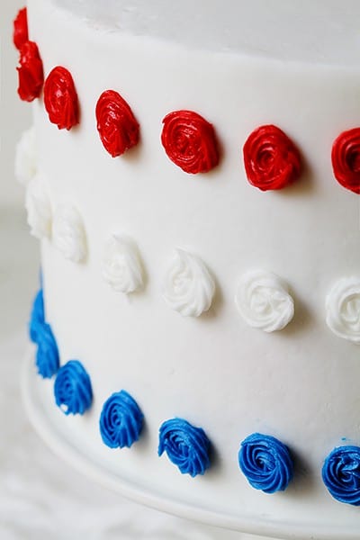 爱国红、白、蓝蛋糕!