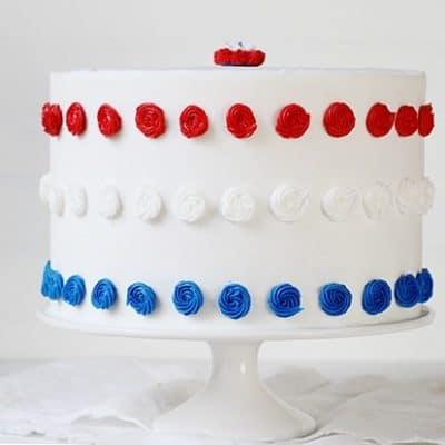 爱国红，白色和蓝色蛋糕！