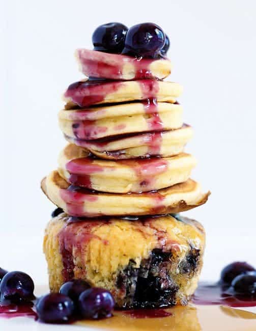 蓝莓松饼煎饼极端蛋糕