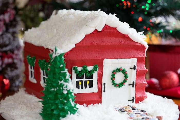 圣诞老人的房子！#christmas #christmascake #baking #cake