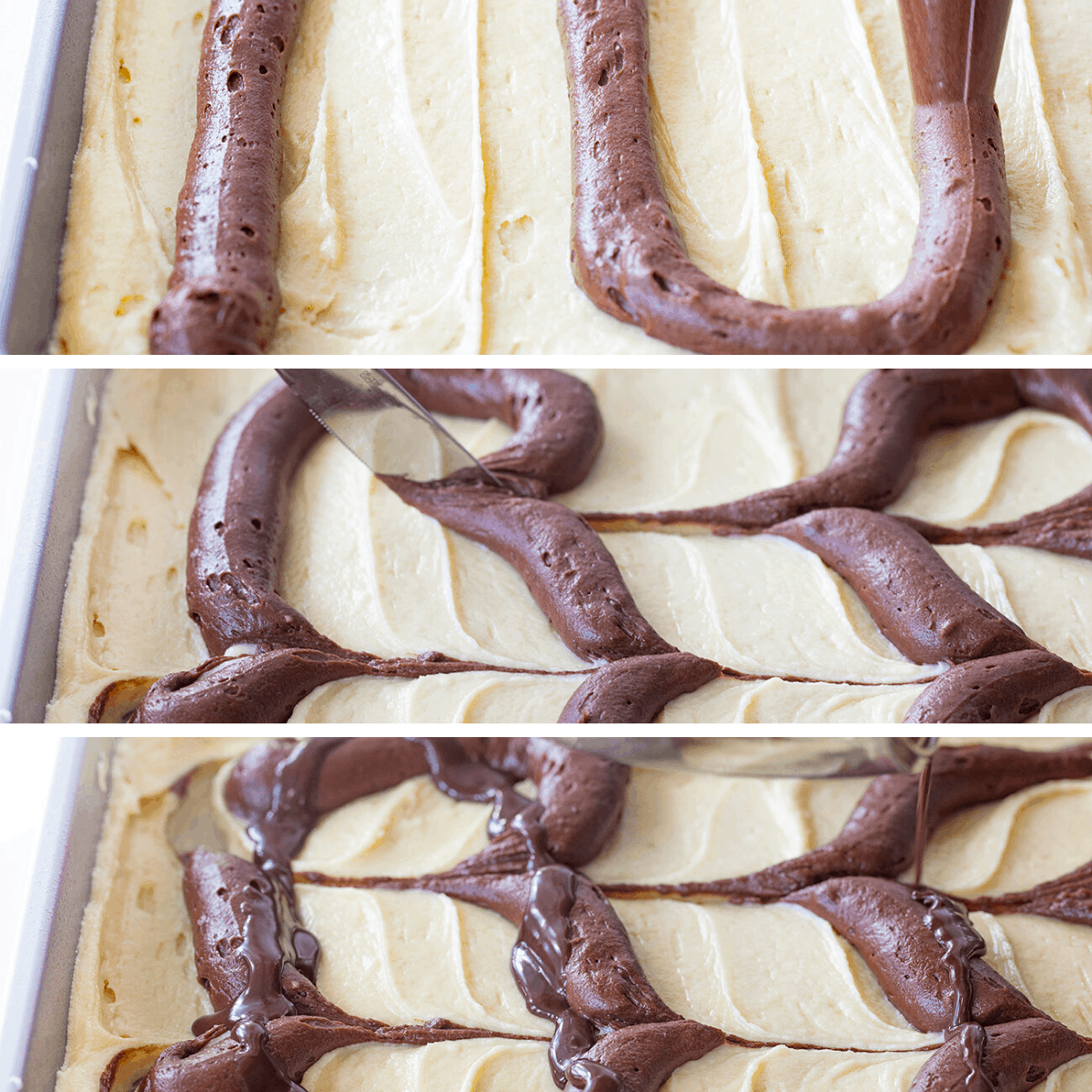 大理石蛋糕工艺图像如何添加巧克力到香草蛋糕
