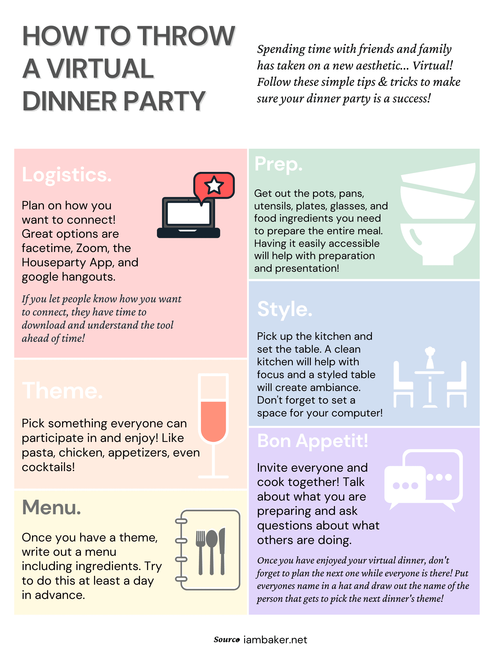如何举办虚拟晚餐派对